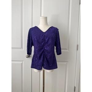 Connected Apparel Purple Sequin Top Alternative Alt Whimsigoth Goth